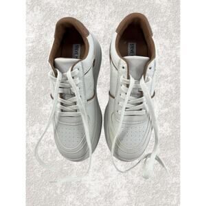 Steve Madden Perrin Women’s White Tan Sneakers Size 7.5M Casual Fashion Shoes